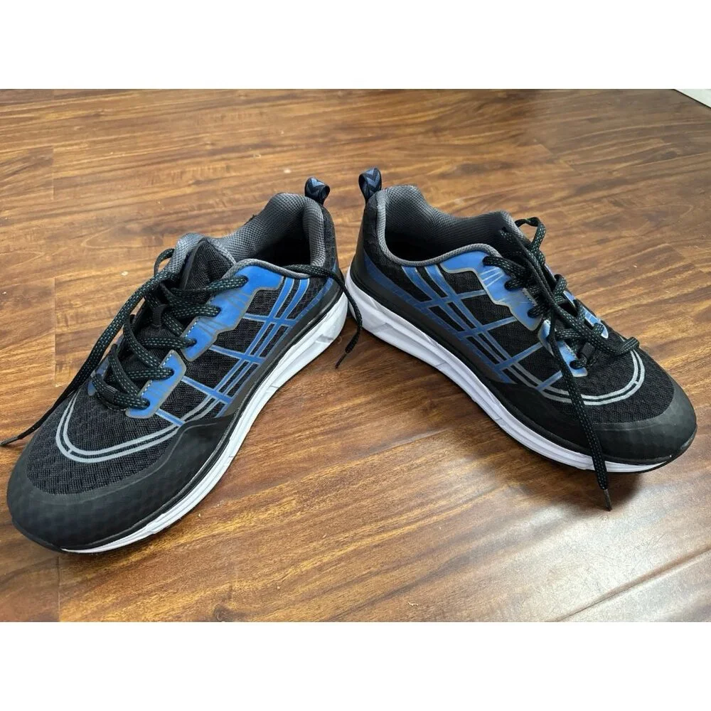 Propet Mens Sz 10.5W Ultra Black & Blue Sneakers Athletic Shoe NEW $130